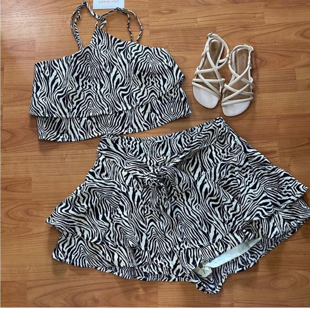Zebra print set (top & skort) Junior size small